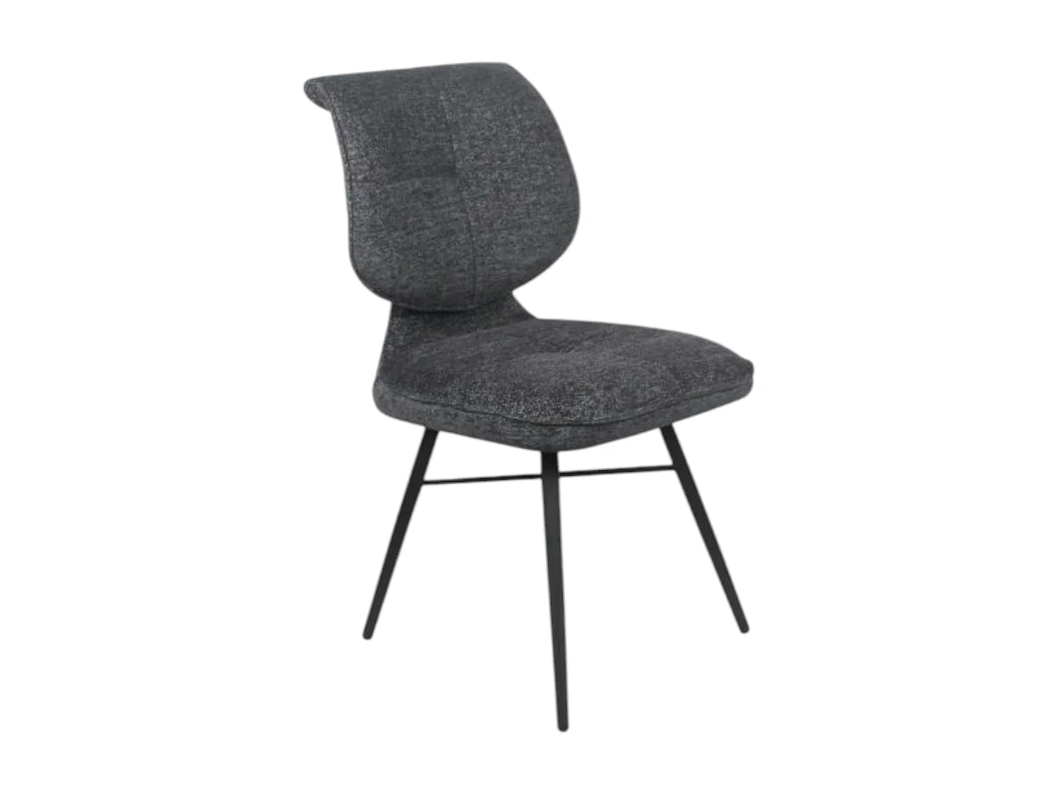 Chaise tissu gris foncé à dossier double (lot de 2) LIGURIE