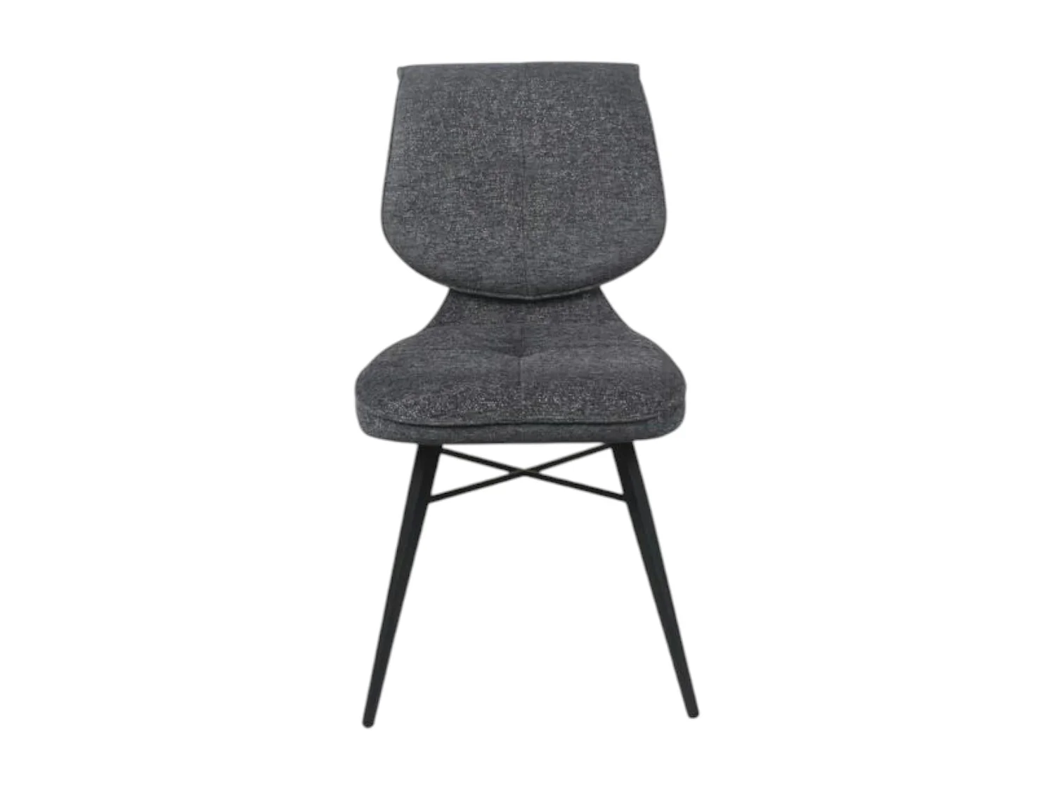 Chaise tissu gris foncé à dossier double (lot de 2) LIGURIE