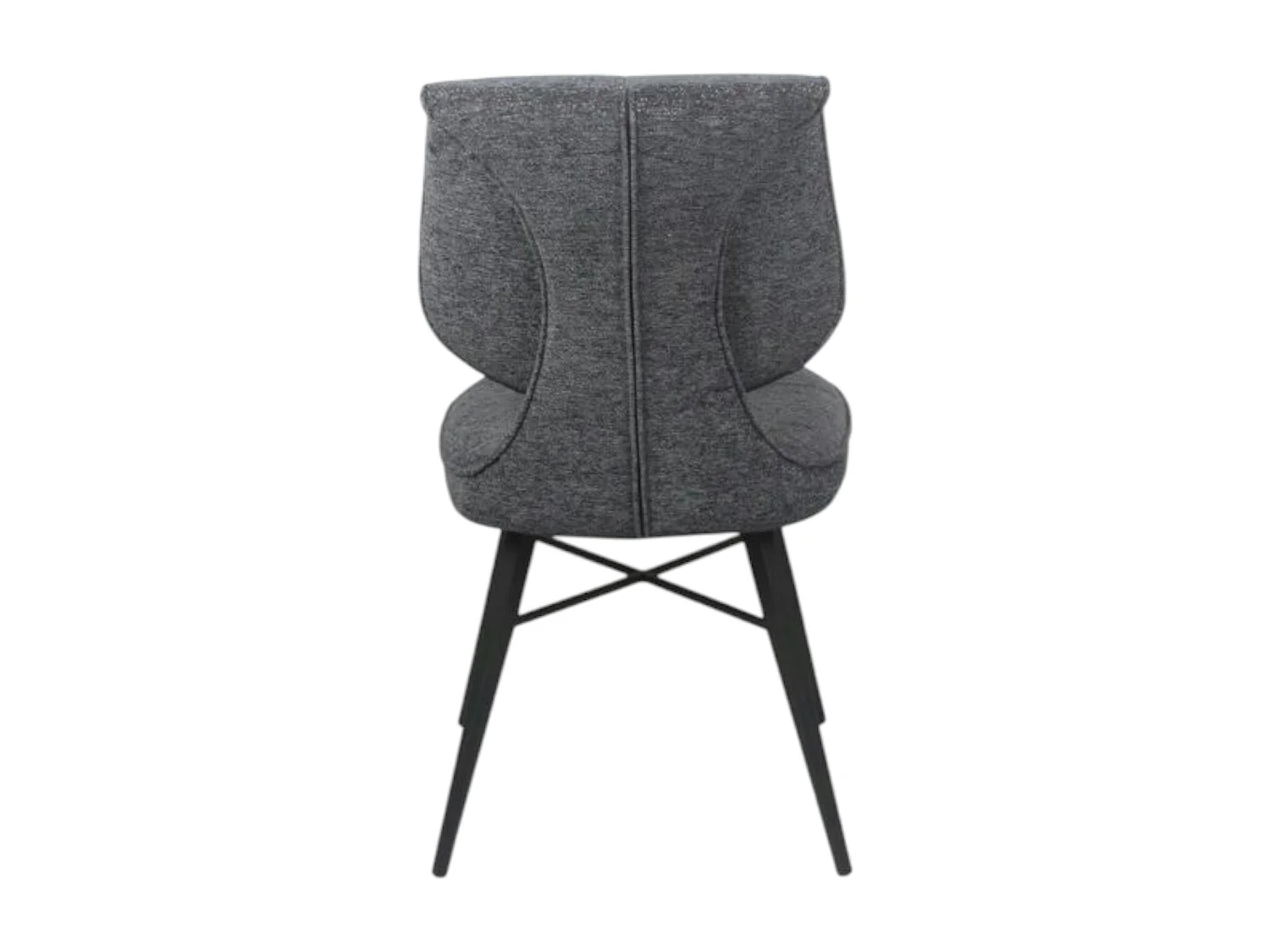 Chaise tissu gris foncé à dossier double (lot de 2) LIGURIE