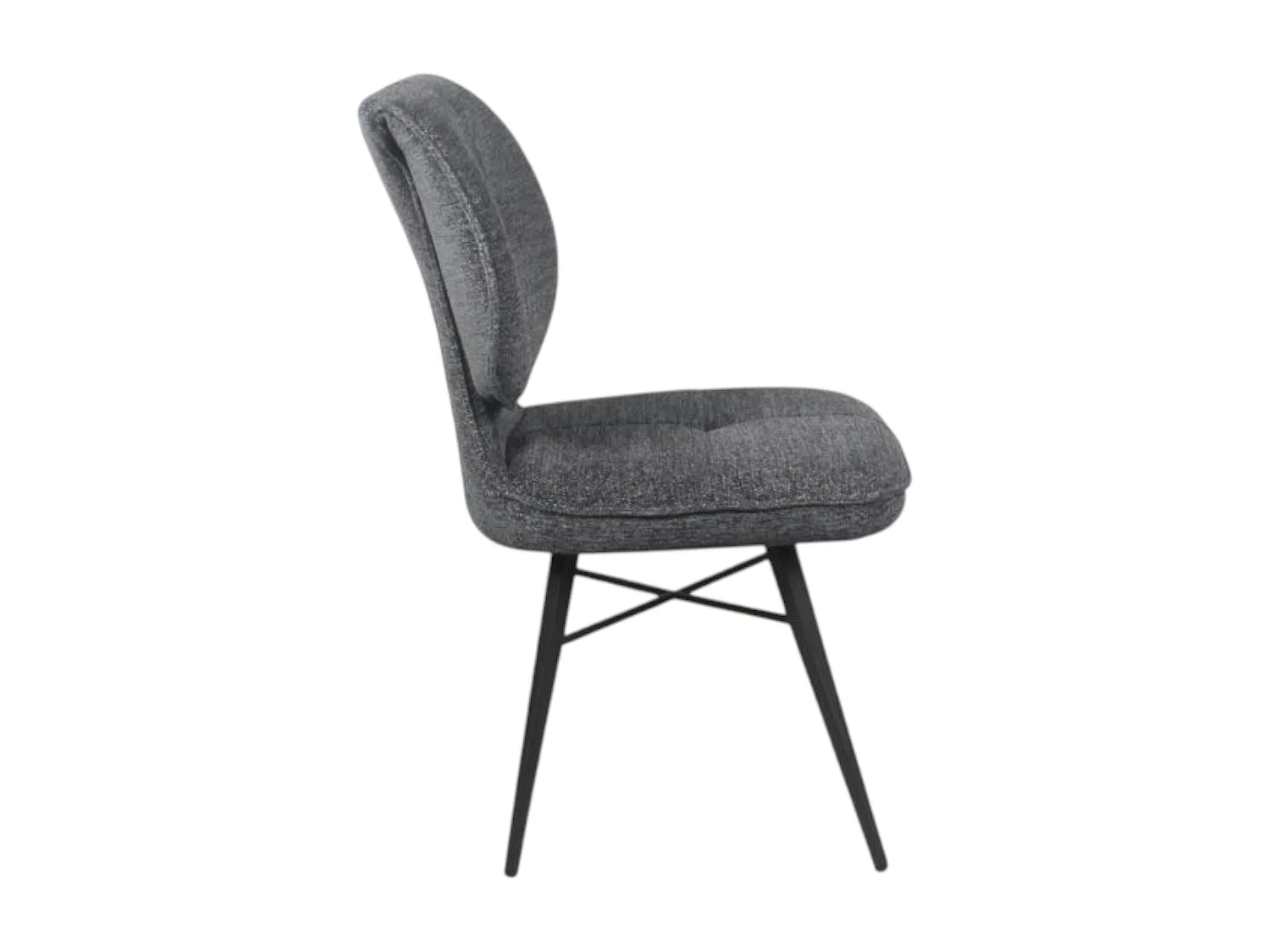 Chaise tissu gris foncé à dossier double (lot de 2) LIGURIE