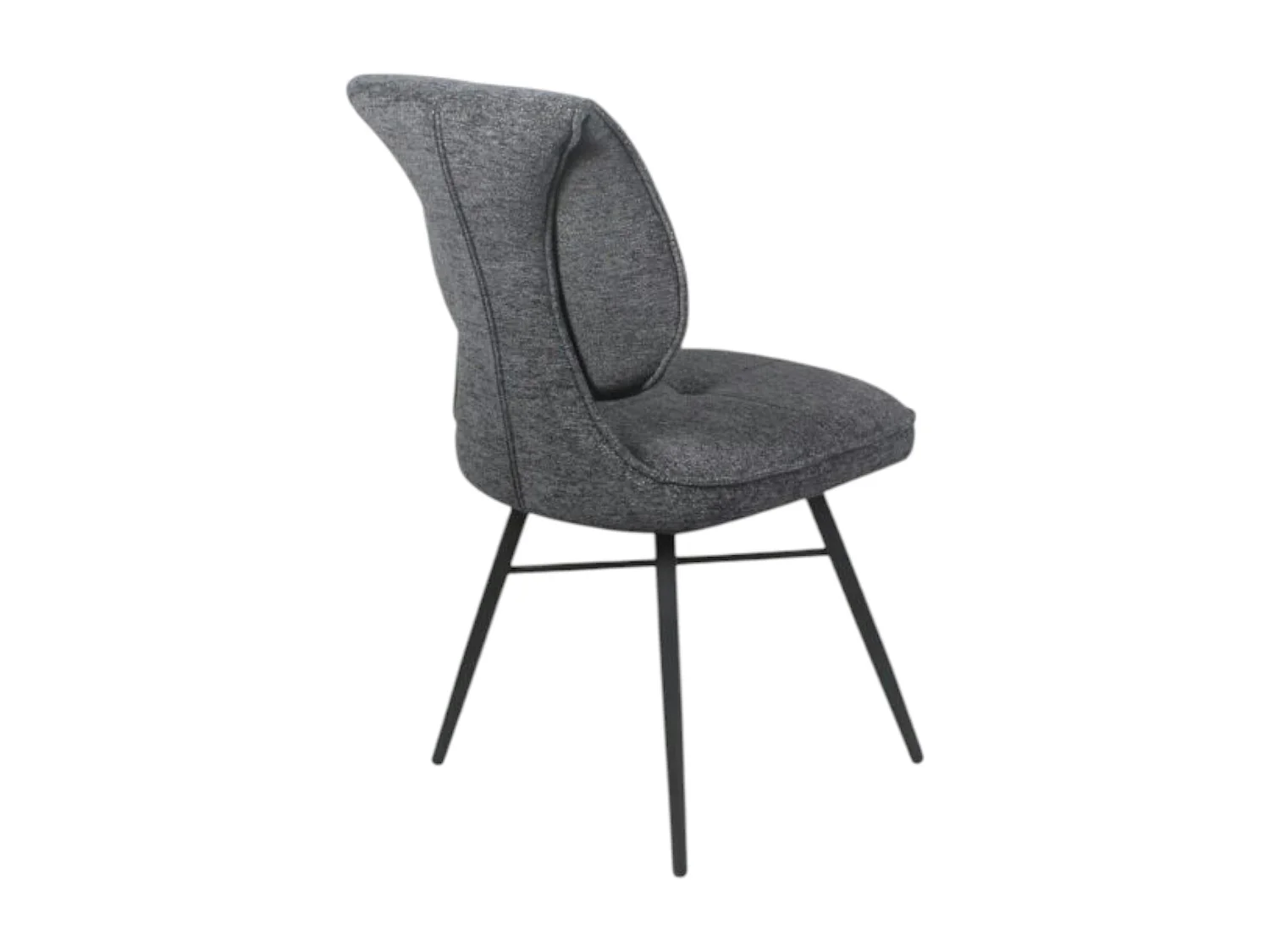 Chaise tissu gris foncé à dossier double (lot de 2) LIGURIE