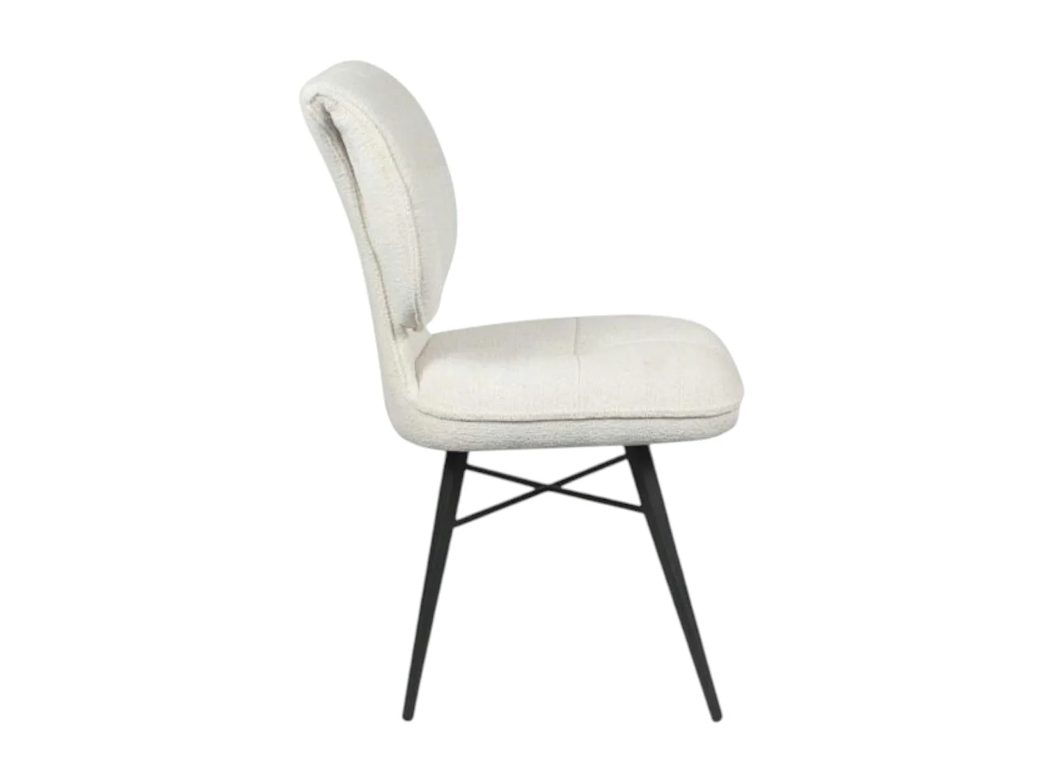 Chaise tissu écru à dossier double (lot de 2) LIGURIE