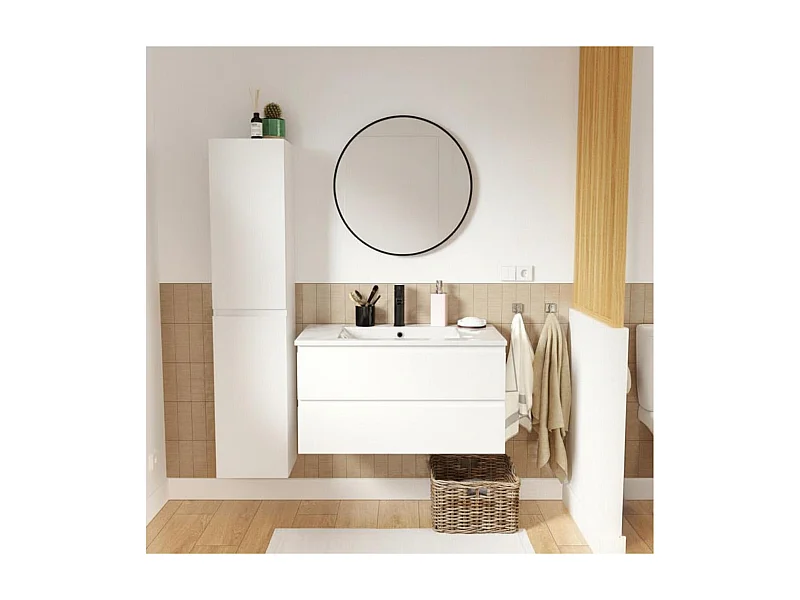 Mueble sencillo + grifería + espejo + columna SORRENTO