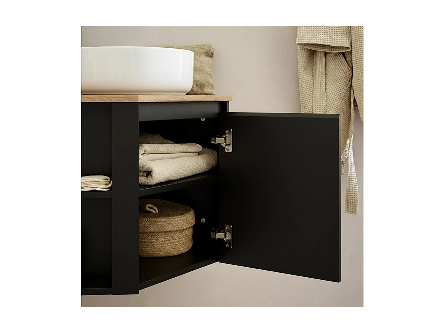 Meuble sous vasque d'angle avec vasque, robinet et armoire SORRENTO