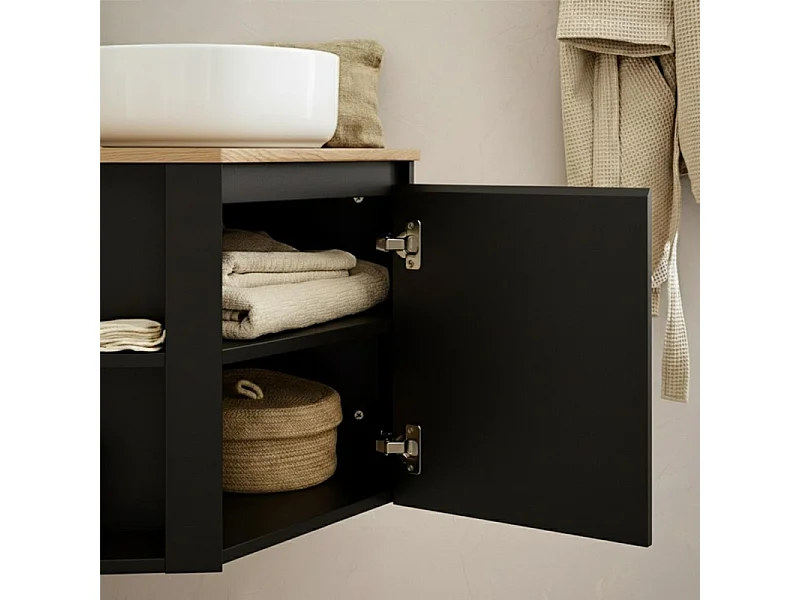 Hoekmeubelset + wastafel + kraan + SORRENTO hoekbadkamerkast
