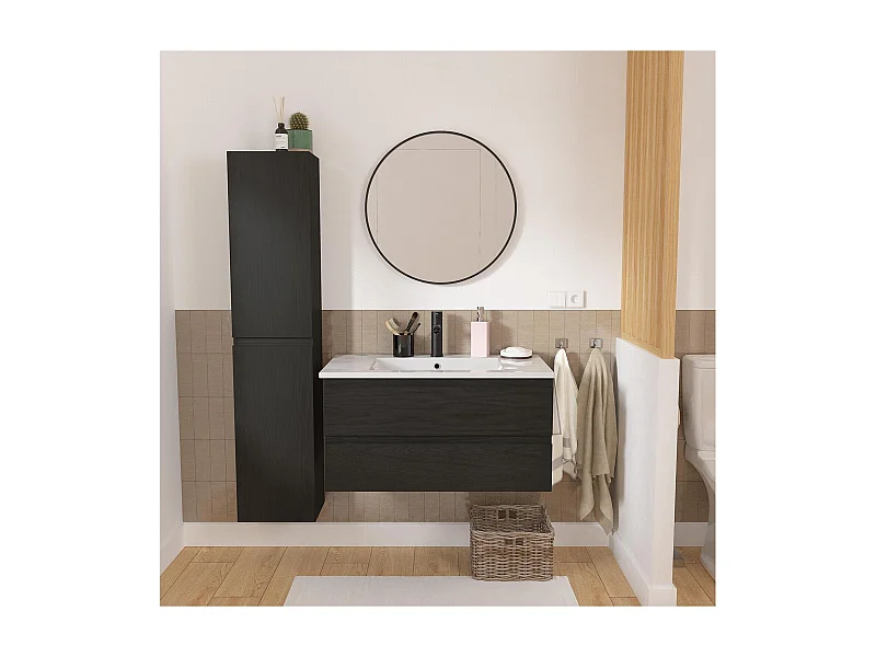 Mueble sencillo + grifería + espejo + columna SORRENTO