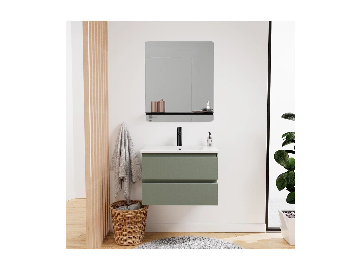 Enkele unit + wastafel + kraan + spiegel SORRENTO