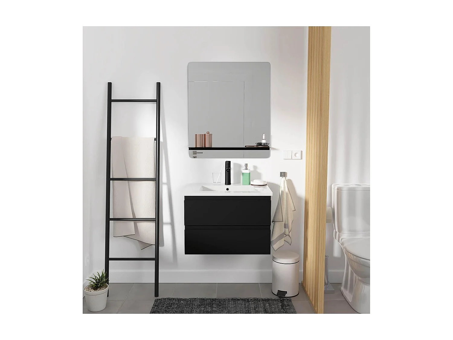 Enkele unit + wastafel + kraan + spiegel SORRENTO