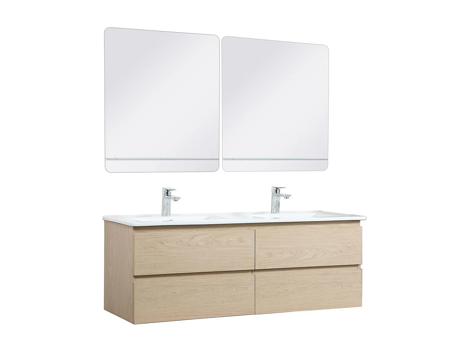 Ensemble double vasque 120cm avec vasque, robinets et miroirs SORRENTO