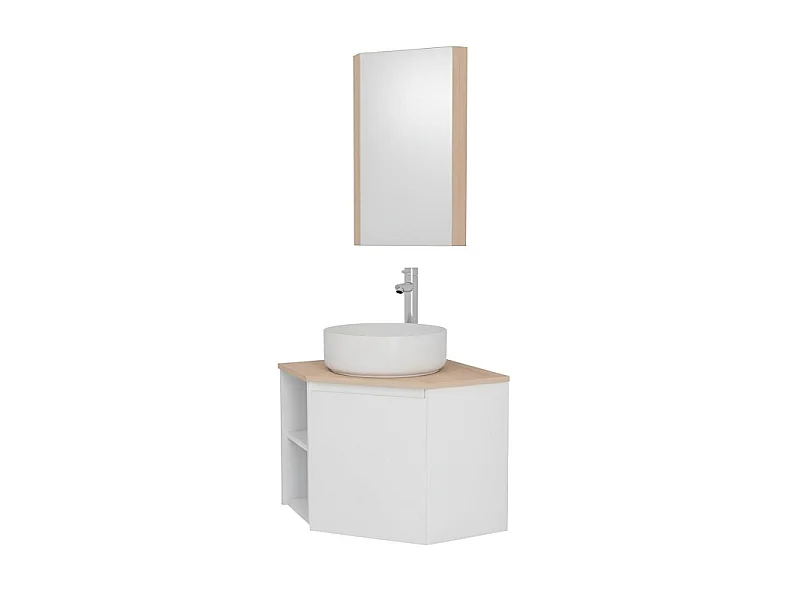 Mobile lavabo angolare + lavabo + rubinetto + mobiletto angolare SORRENTO