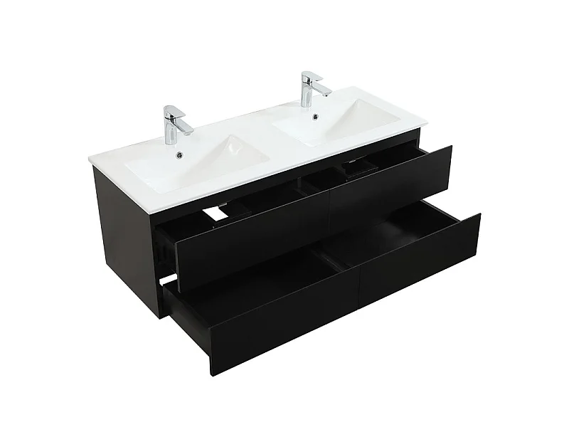 Ensemble meuble double vasque SORRENTO 120cm avec plan céramique