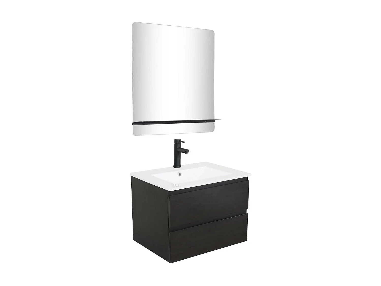 Mobile lavabo singolo + lavabo + rubinetto + specchio SORRENTO