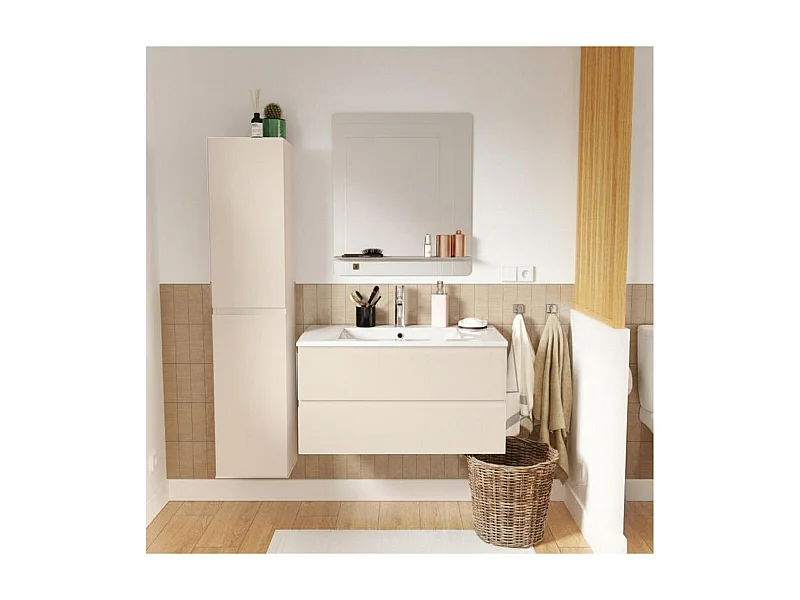 Mueble sencillo + grifería + espejo + columna SORRENTO