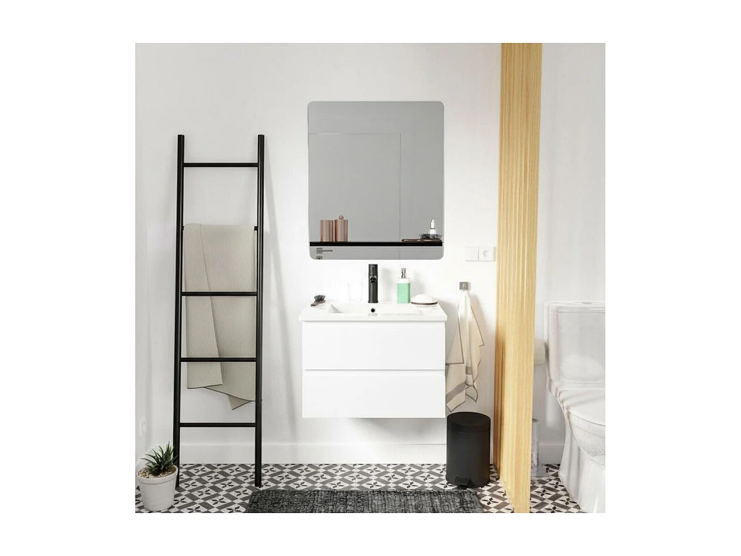 Enkele unit + wastafel + kraan + spiegel SORRENTO