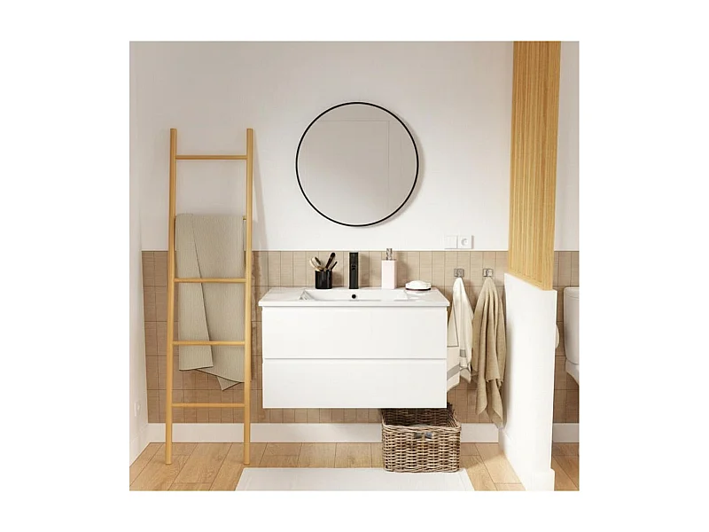 Mueble individual + lavabo + grifo + espejo SORRENTO