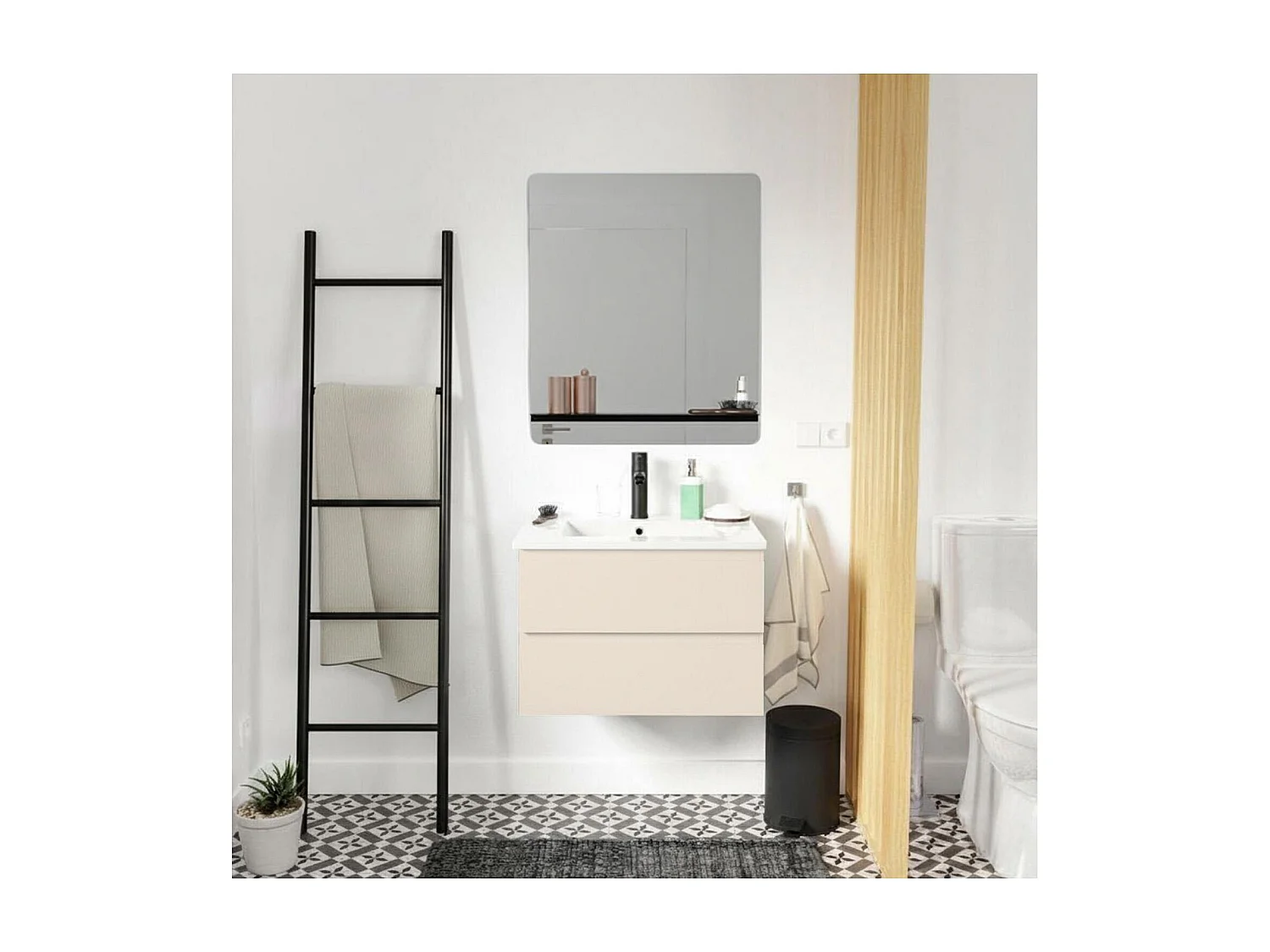 Enkele unit + wastafel + kraan + spiegel SORRENTO