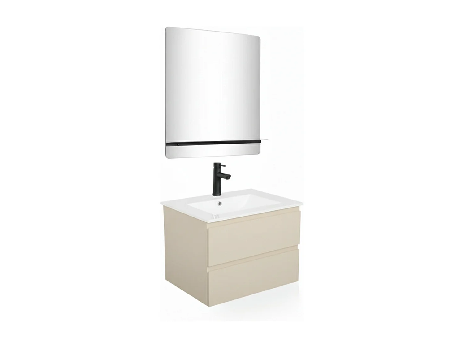 Enkele unit + wastafel + kraan + spiegel SORRENTO