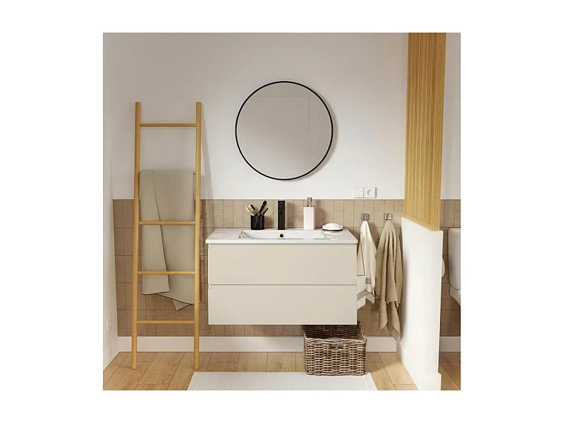 Mueble individual + lavabo + grifo + espejo SORRENTO