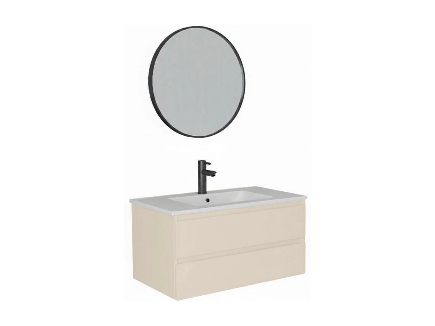 Einzelmöbel + Waschbecken + Armatur + Spiegel SORRENTO