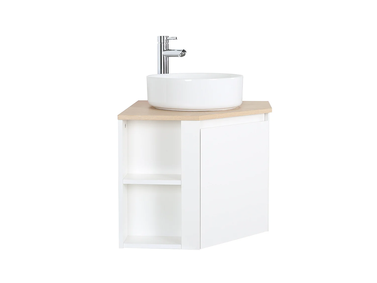Mobile lavabo angolare + lavabo bianco + rubinetto SORRENTO