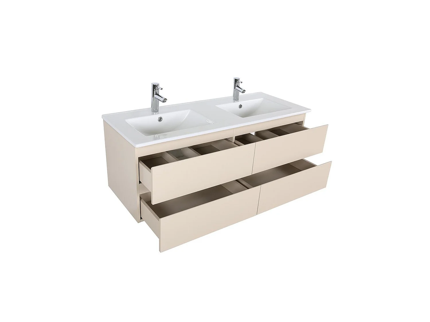 SORRENTO 120 cm dubbele wastafelmeubel met keramisch blad