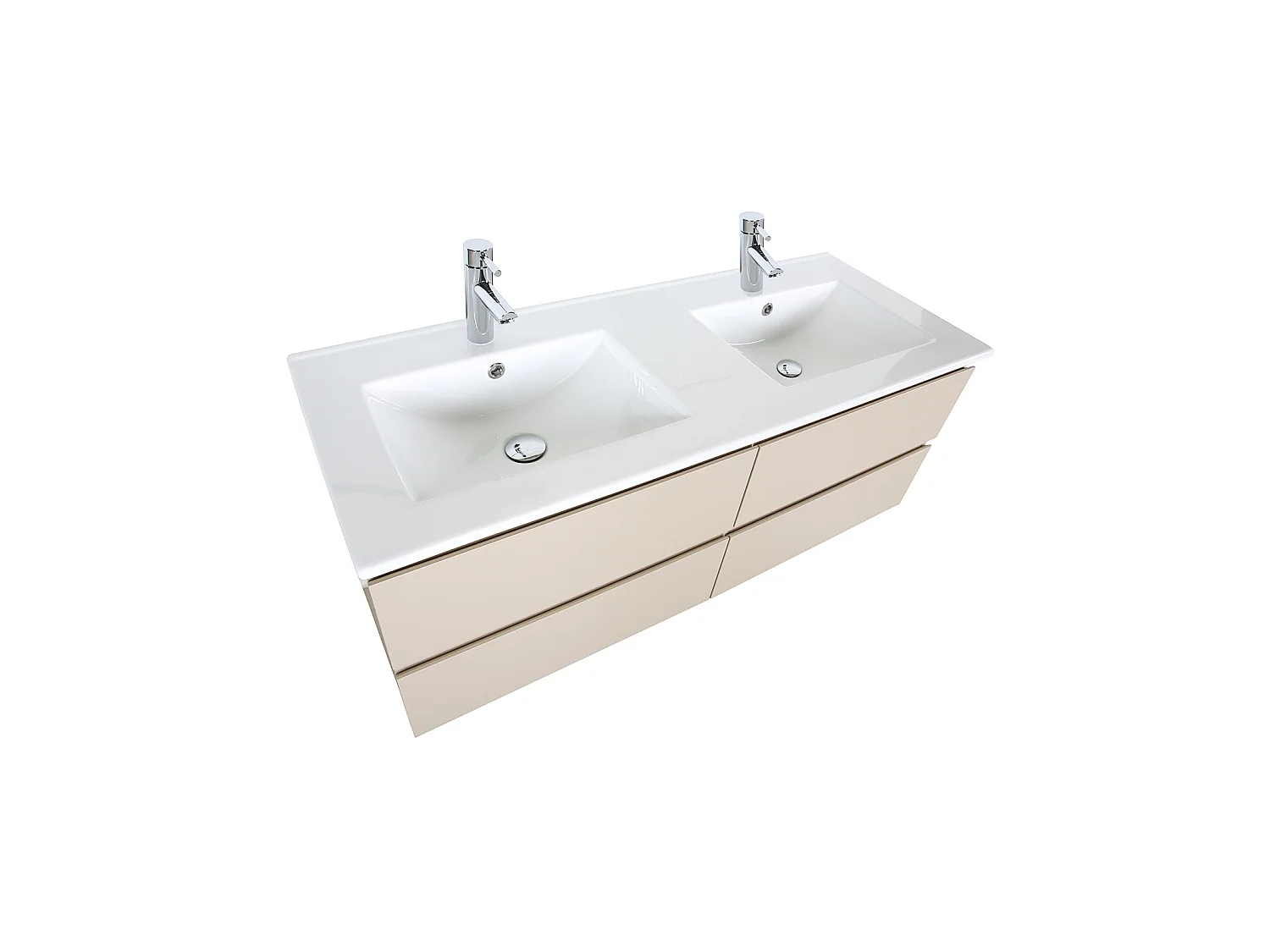 SORRENTO 120 cm dubbele wastafelmeubel met keramisch blad