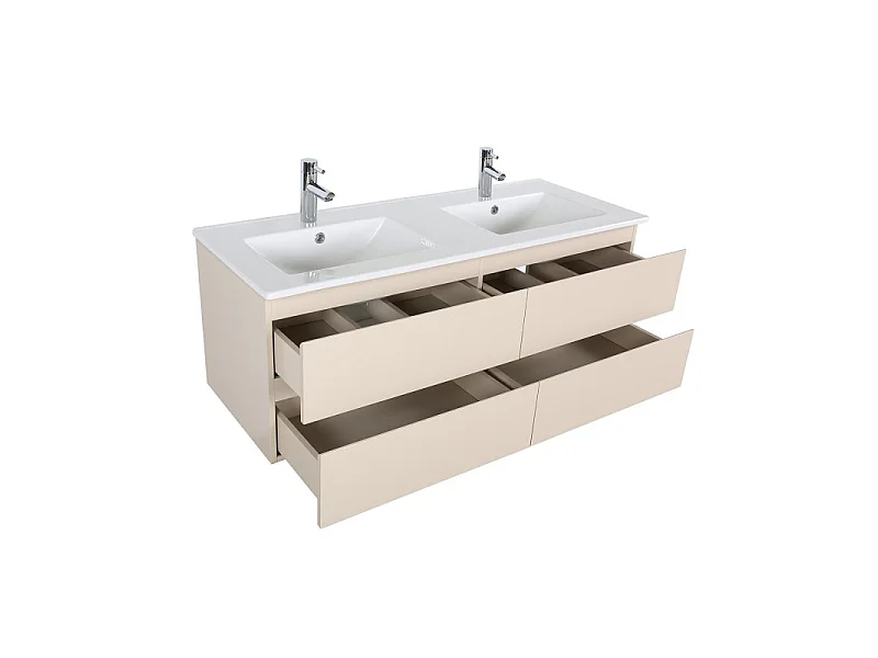 SORRENTO 120 cm Doppelwaschtisch mit Keramikarbeitsplatte