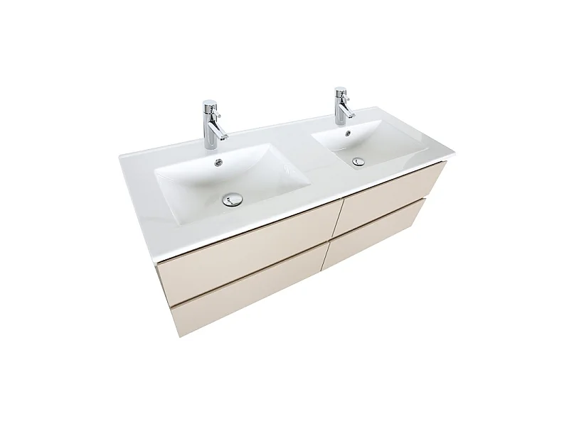 SORRENTO 120 cm Doppelwaschtisch mit Keramikarbeitsplatte