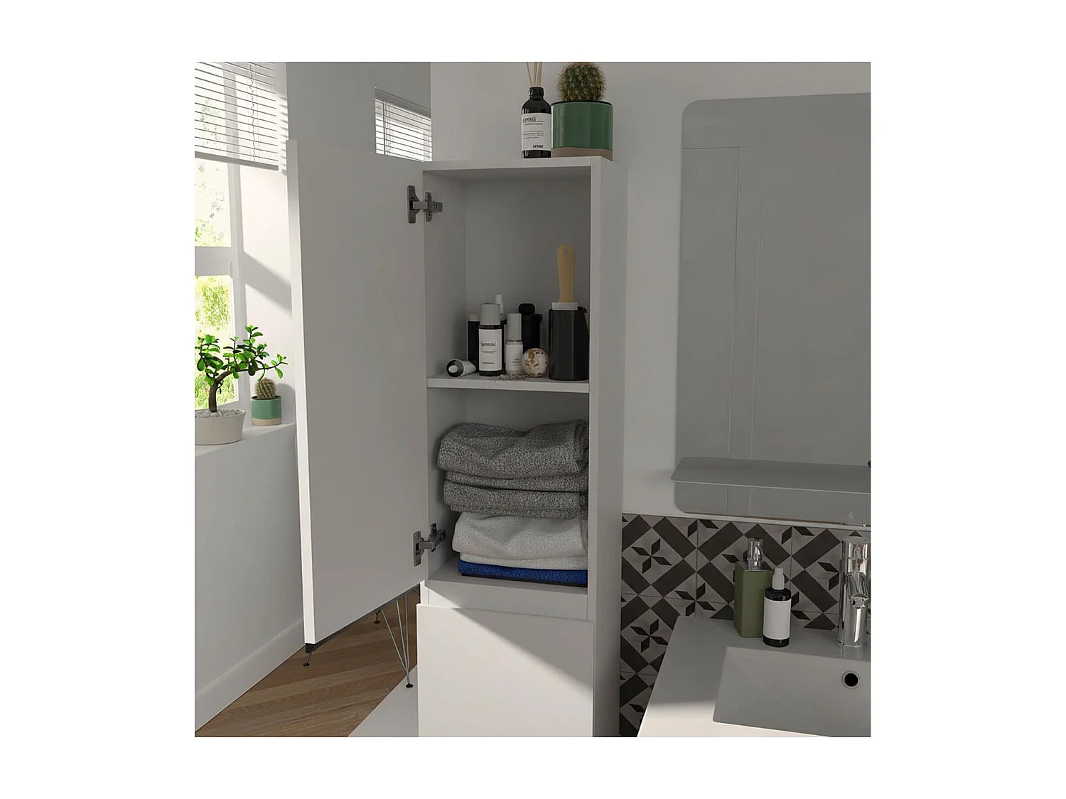 Colonne de salle de bain suspendue 140 cm