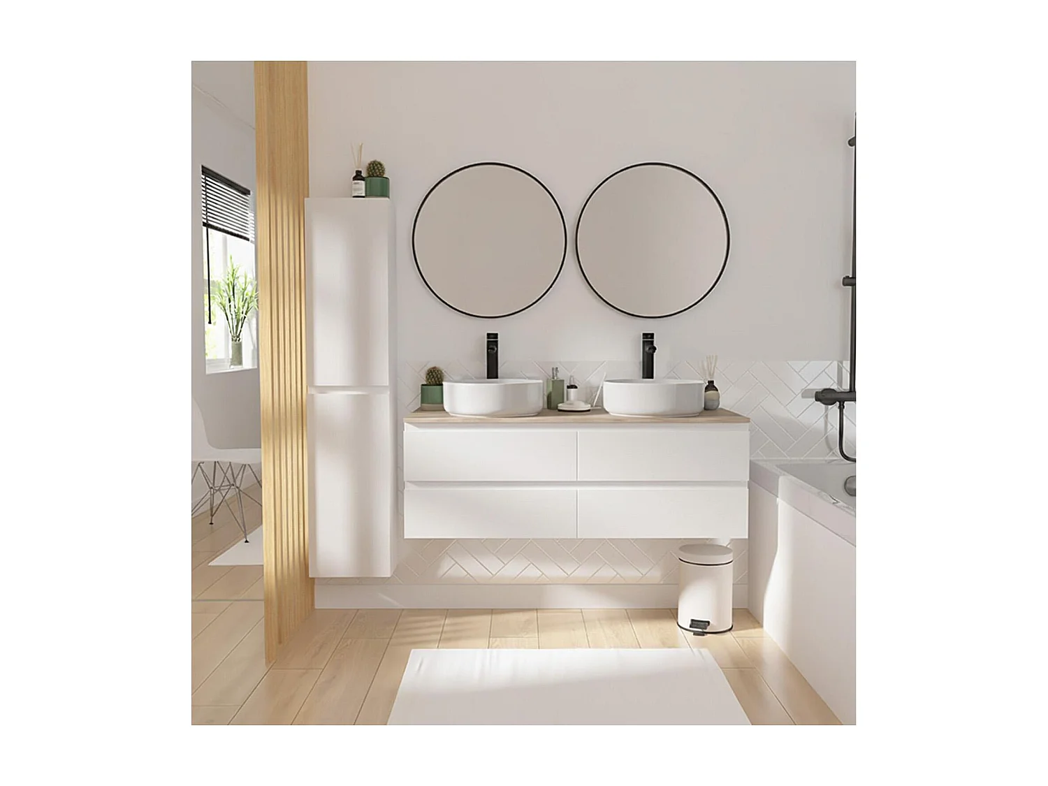 SORRENTO 140cm wandgemonteerde badkamerkolom