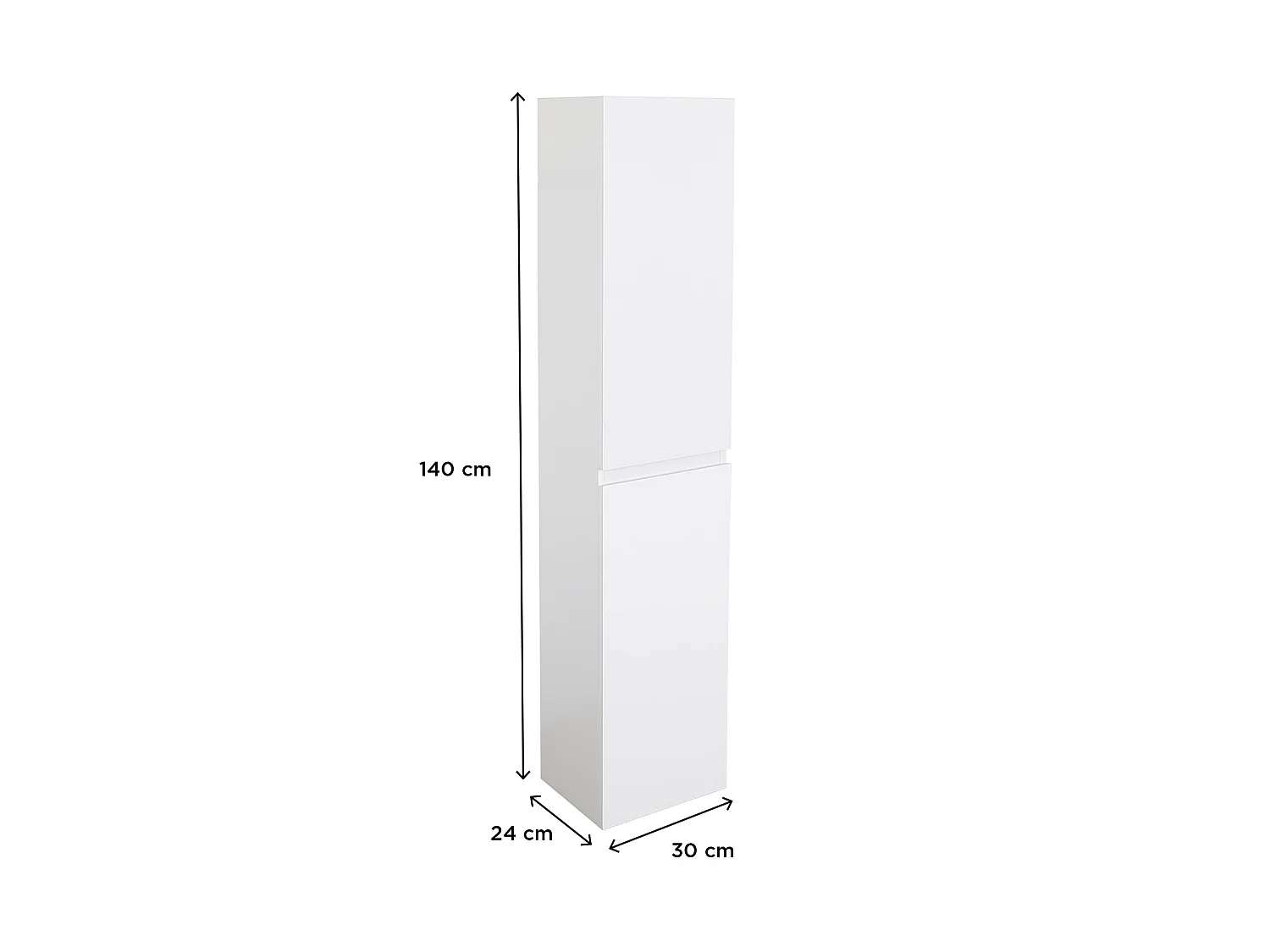 Columna de pared para cuarto de baño 140cm SORRENTO Décor roble carbono