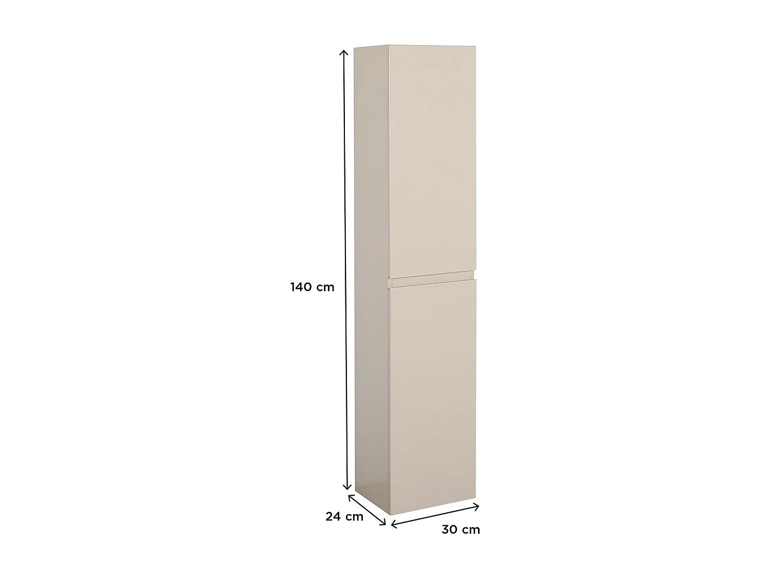Columna de pared para cuarto de baño 140cm SORRENTO Décor roble carbono