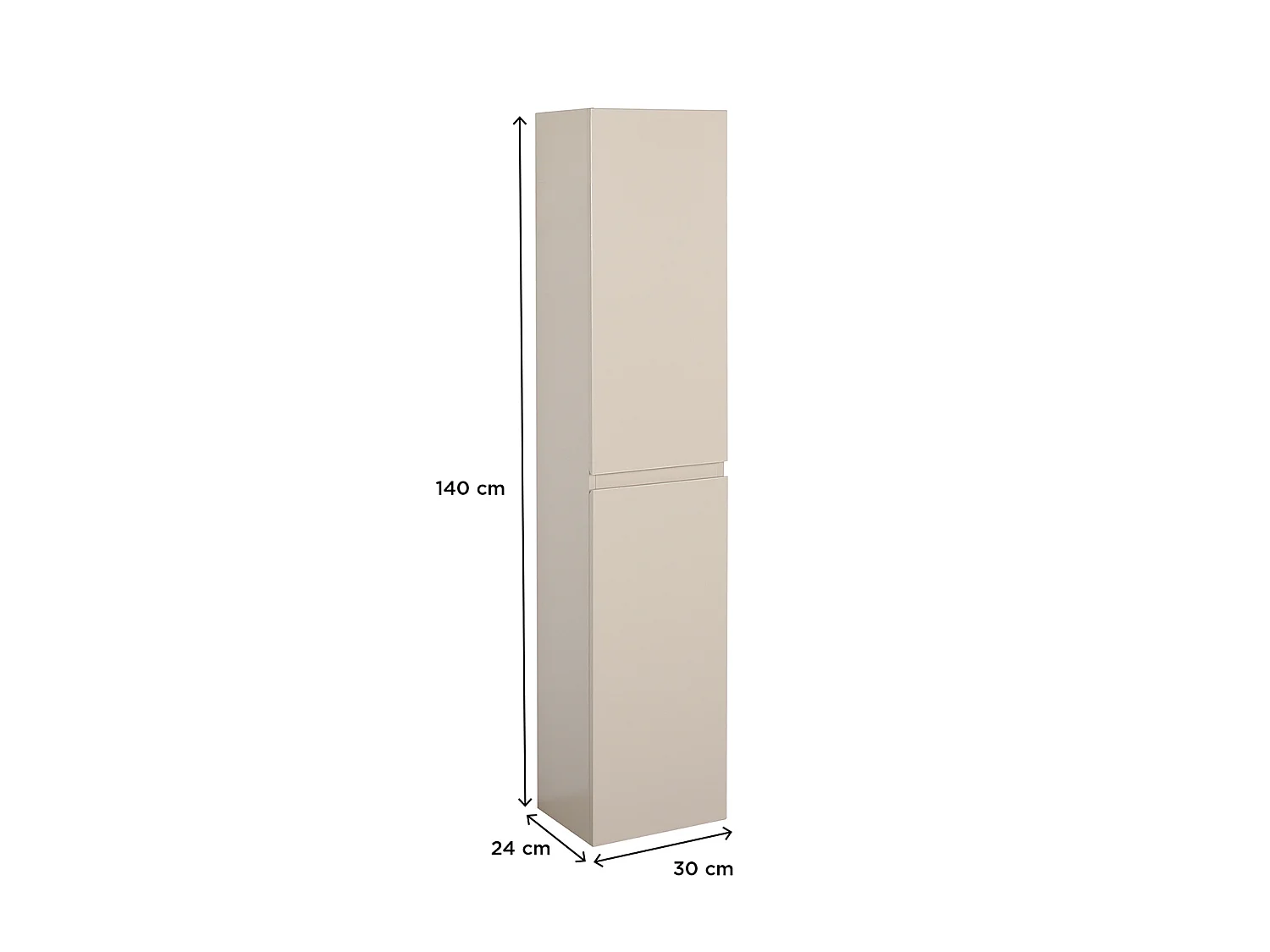 SORRENTO 140cm wandgemonteerde badkamerkolom