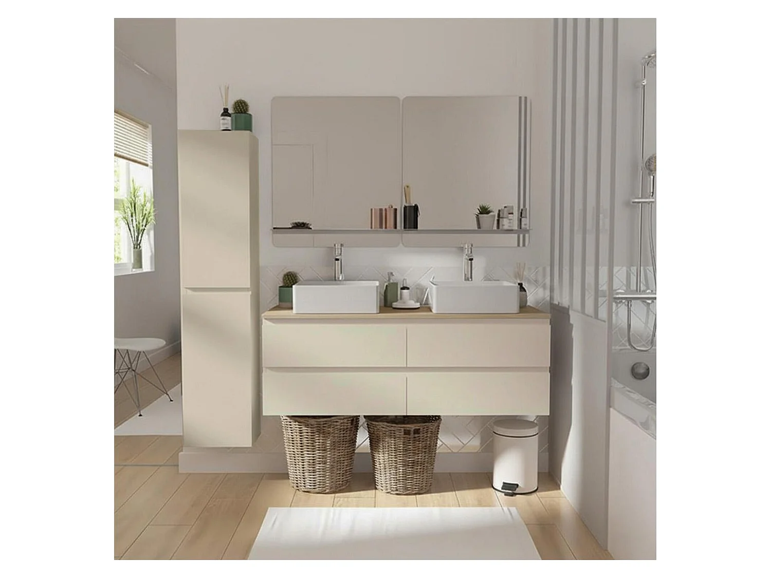 SORRENTO 140cm wandgemonteerde badkamerkolom