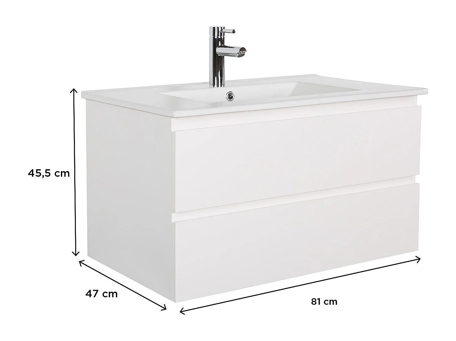 SORRENTO 80 cm enkele spoelbak