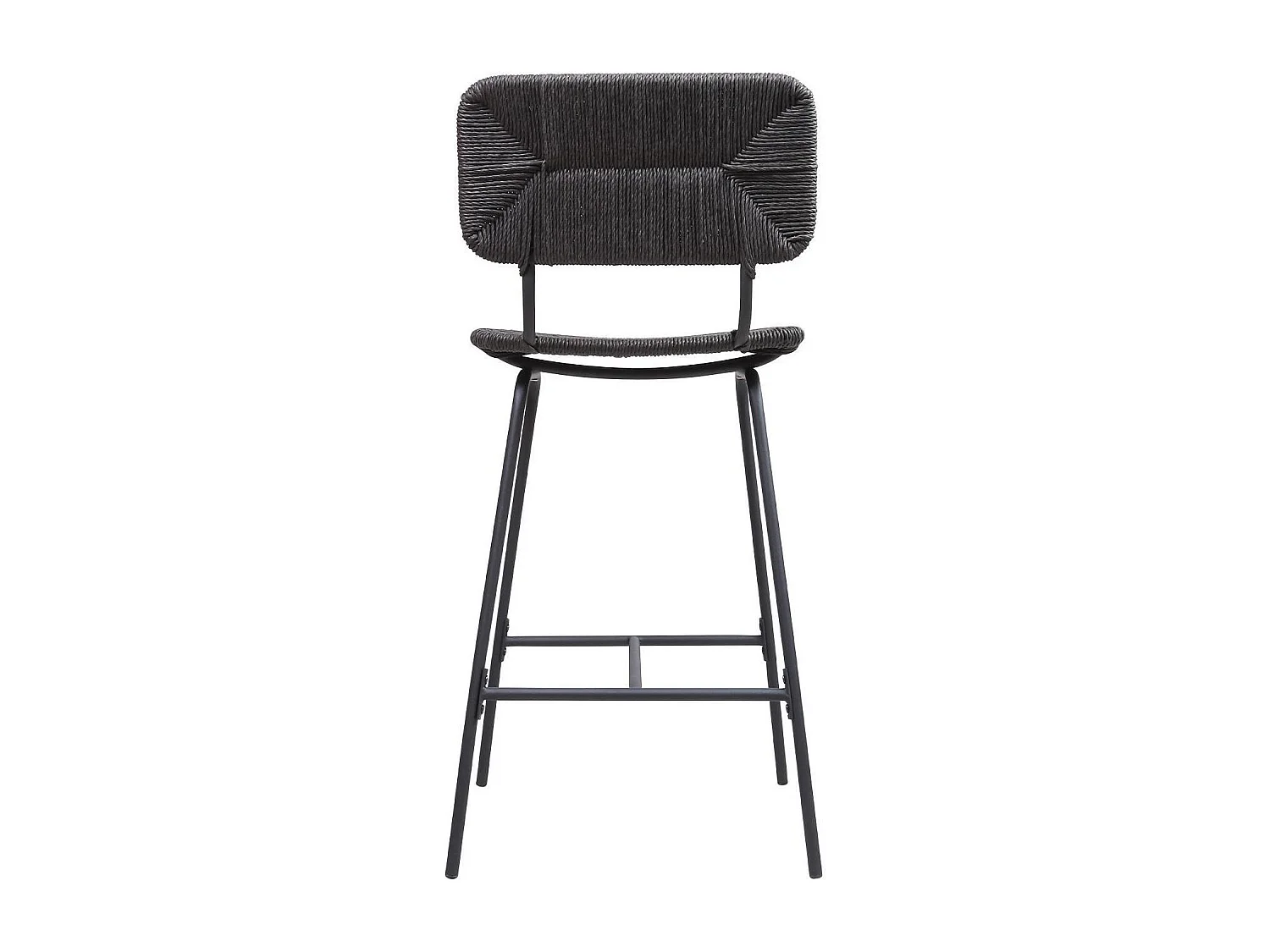Conjunto de taburetes de bar e isla de metal con asiento de ratán 65cm TIDRA