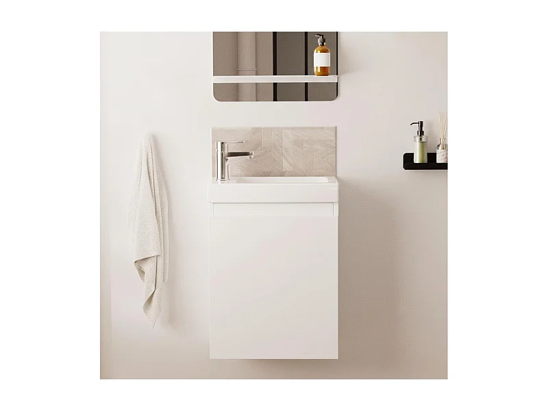 Meuble lave-mains + robinet chromé LISA