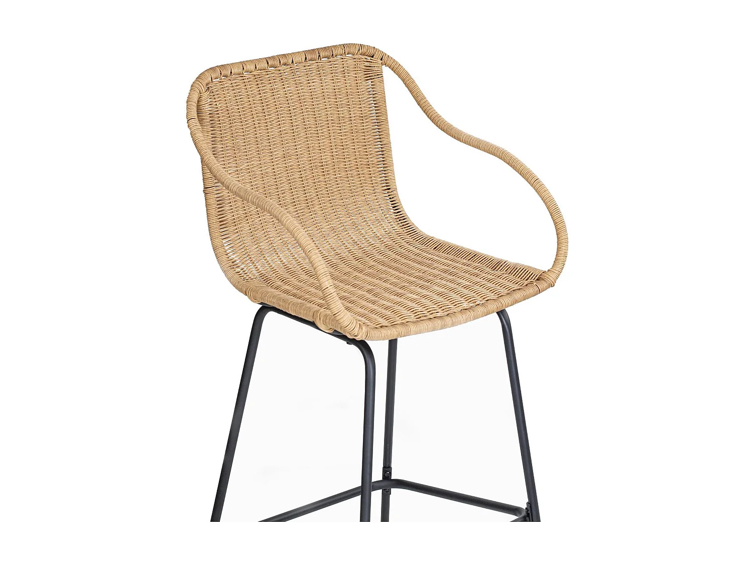 Set di sedie da bar e da isola in metallo con seduta in rattan 65 cm MOOREA