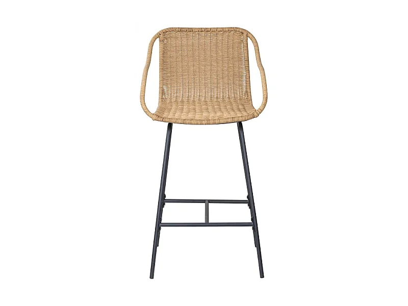 Set metalen bar- en eilandstoelen met rotan zitting 65cm MOOREA