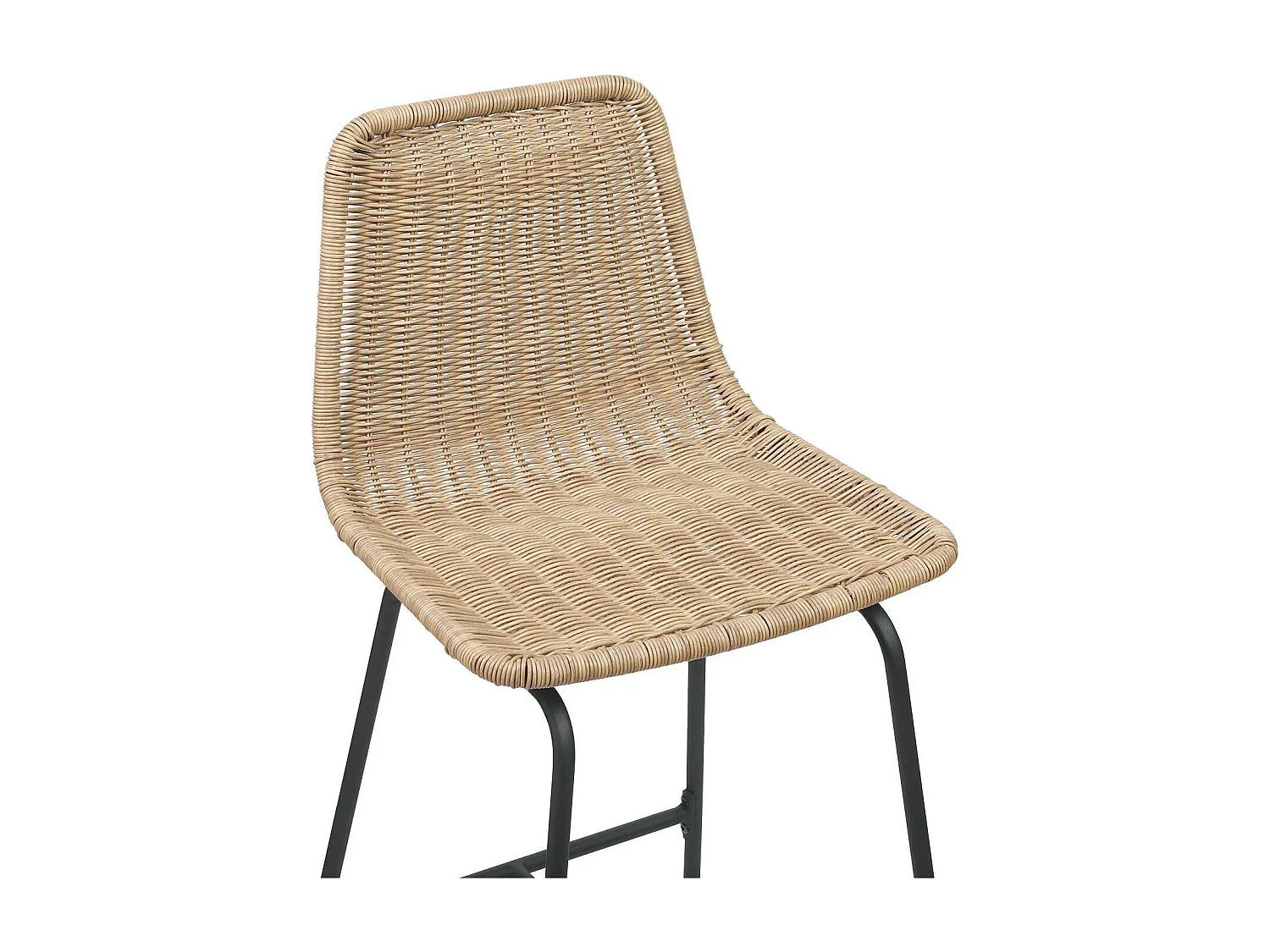 Conjunto de taburetes de bar e isla de metal con asiento de ratán 65cm KUTA