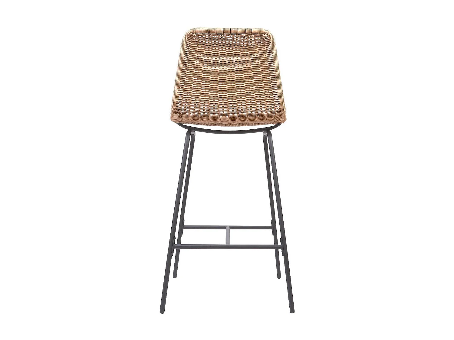 Conjunto de taburetes de bar e isla de metal con asiento de ratán 65cm KUTA