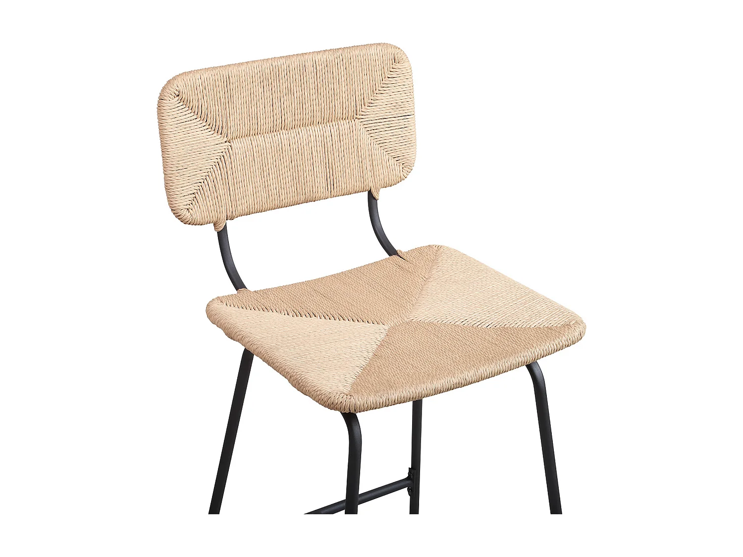 Set di sgabelli da bar e da isola in metallo con seduta in rattan 65 cm TIDRA