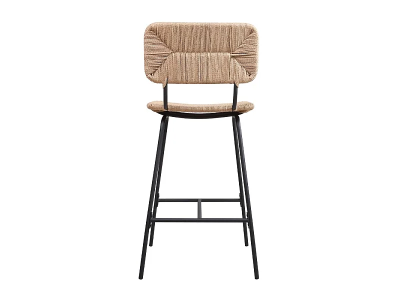 Set metalen bar- en eilandkrukken met rotan zitting 65cm TIDRA