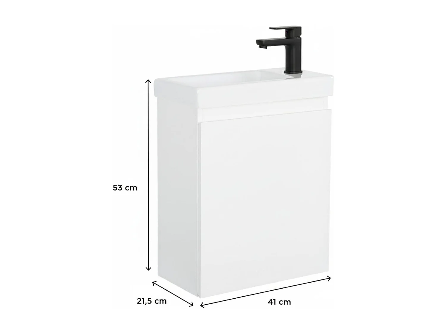 LISA schwarzer Waschbeckenschrank + Wasserhahn