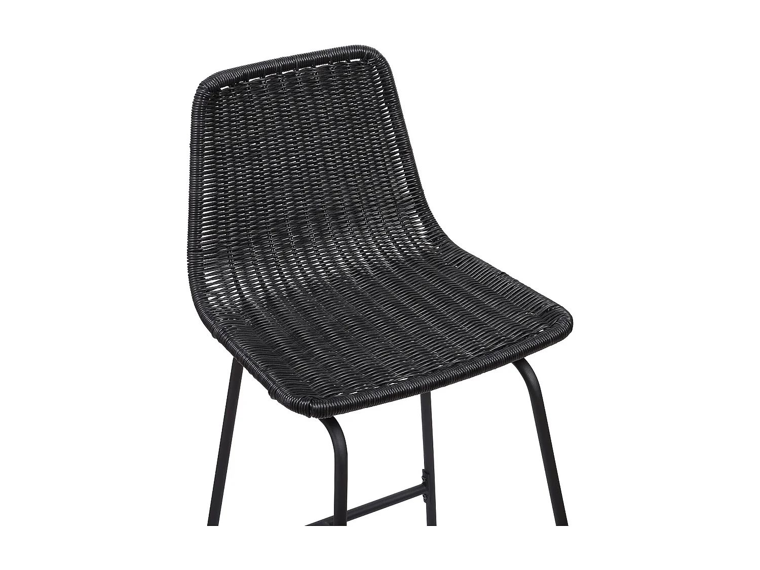 Conjunto de taburetes de bar e isla de metal con asiento de ratán 65cm KUTA