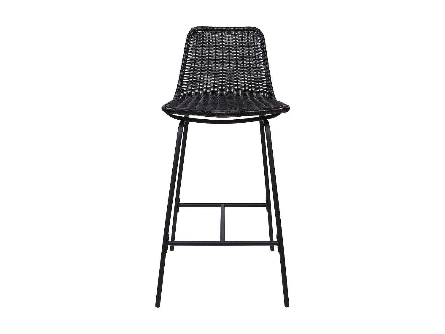 Conjunto de taburetes de bar e isla de metal con asiento de ratán 65cm KUTA