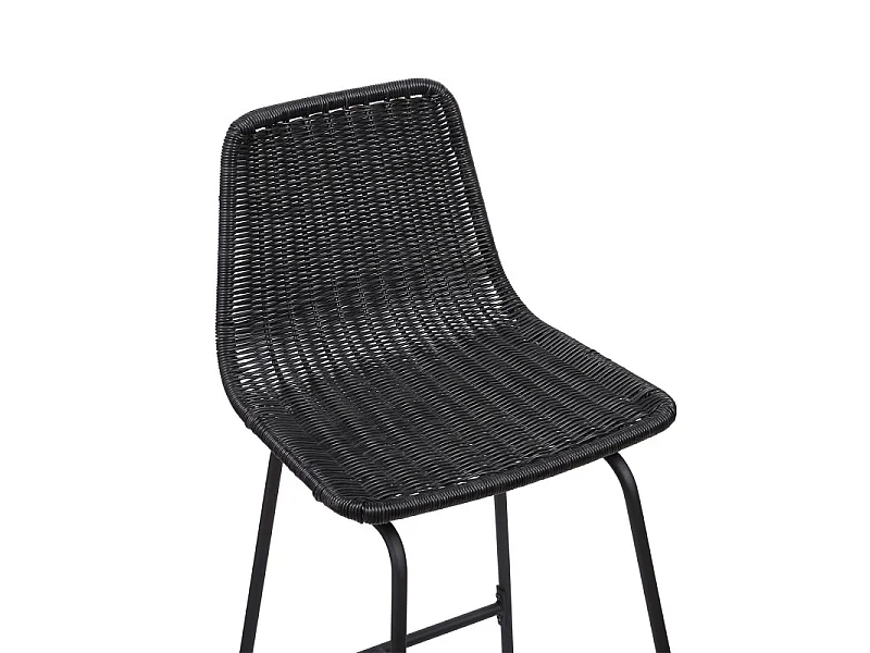 Conjunto de taburetes de bar e isla de metal con asiento de ratán 65cm KUTA