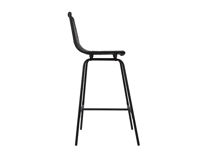 Conjunto de taburetes de bar e isla de metal con asiento de ratán 65cm KUTA