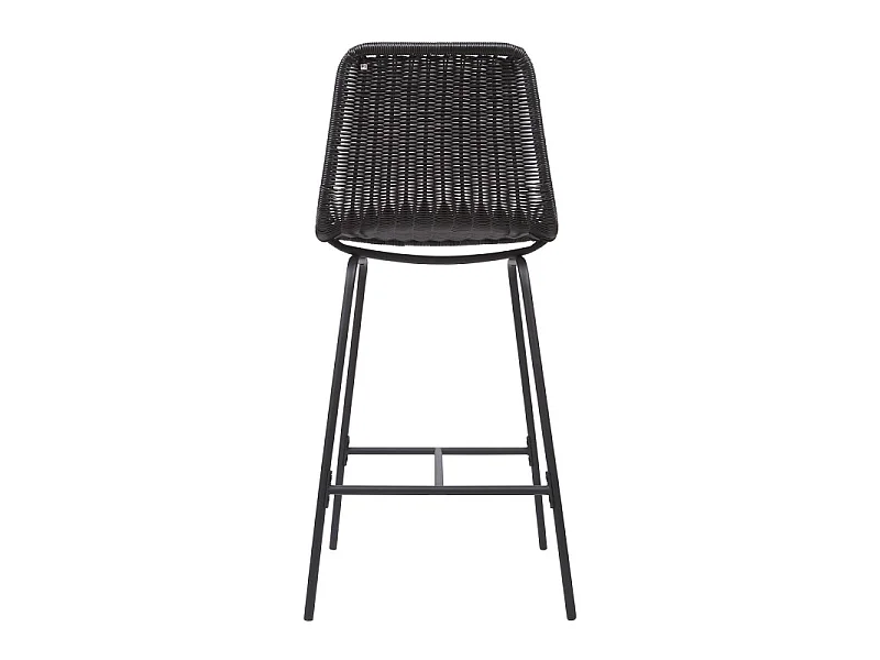 Conjunto de taburetes de bar e isla de metal con asiento de ratán 65cm KUTA