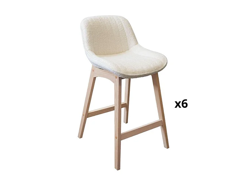 Conjunto cadeiras ilha/bar carvalho tecido MILK 65cm